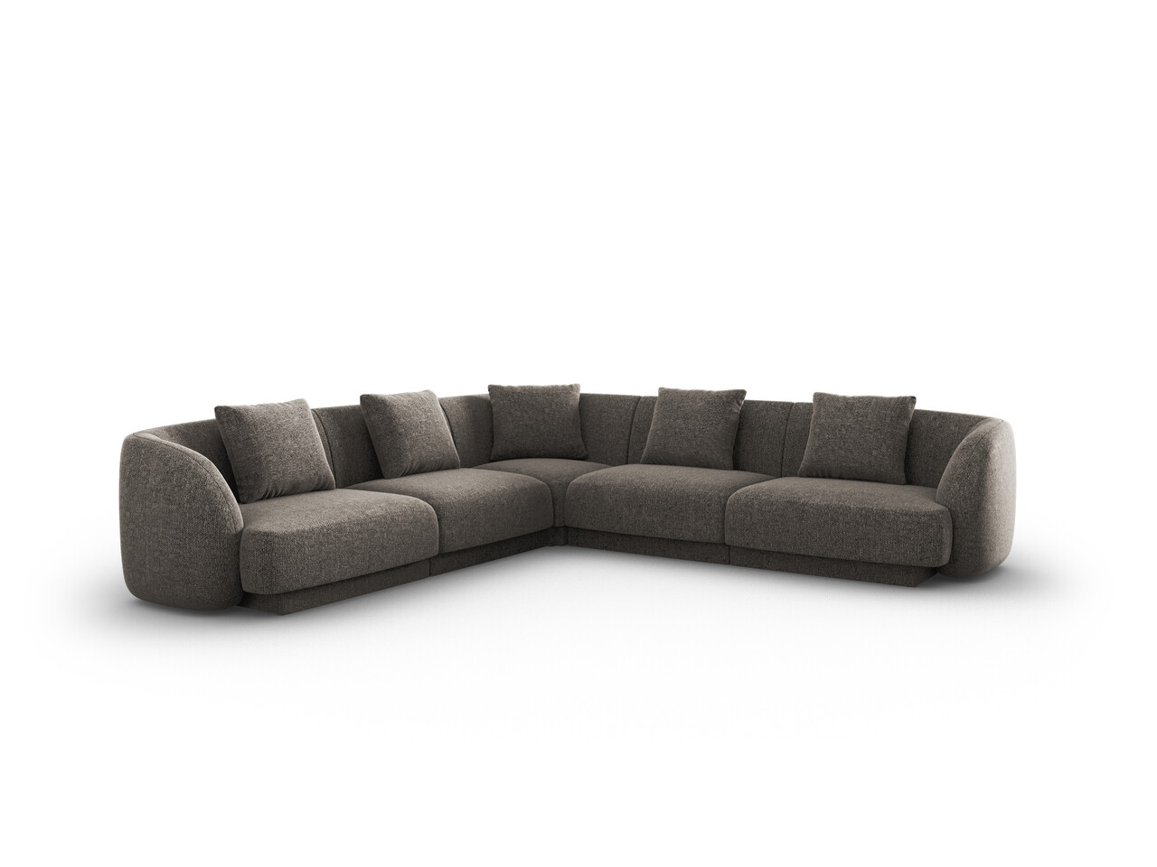 Coltar reversibil 5 locuri, Tulum, Cosmopolitan Design, 255x255x70 cm, tesatura chenille, gri - imagine 6